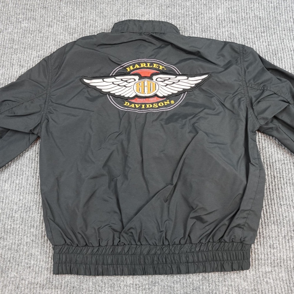 Vintage Harley-Davidson Jacket Mens Small Black Windbreaker Embroidered USA - Picture 6 of 11